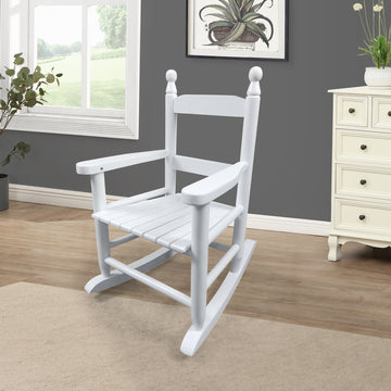 Children'S Rocking White Chair Indoor Or Outdoor Suitable For Kids Durable White Solid Wood