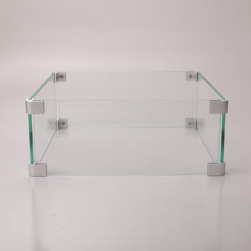 Glass Wind Gurad Square Glass Windshield For Square Fire Table Transparent Glass