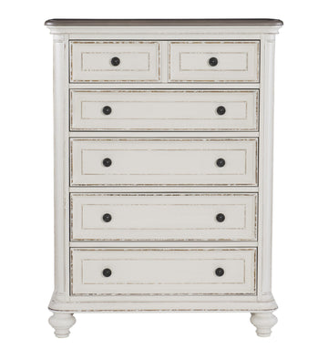 Traditional Design 1Pc Chest Of Drawers Storage Dark Finished Knobs Wooden Bedroom Furniture Antique White Bedroom Wood