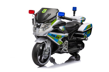 Kids Ride On Police Motorcycle,12V Electric Motorcycle For Toddler,Forward Reverse,Music,Gift For Boys Girls Green Plastic