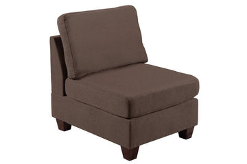 Living Room Furniture Armless Chair Black Coffee Linen Like Fabric 1Pc Cushion Armless Chair Wooden Legs Coffee Primary Living Space Modern,Transitional Fabric