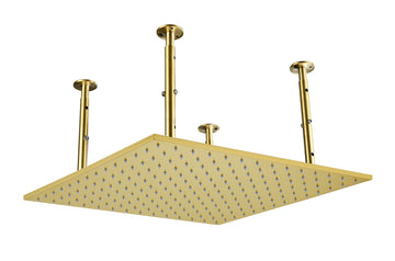 20"X20" Shower Head Stainless Steel Bathroom Showerhead Ceiling Mount Without Led Gold Stainless Steel