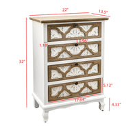 Vintage Accent Drawer With Carved Detailing And Natural Wood Finish Elegance And Functionality Combined Accent Chests 3 4 Drawers White Washed Primary Living Space Drawers Included Wood