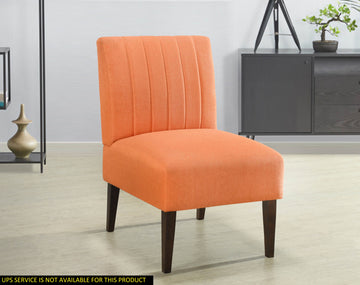 Stylish Comfortable Accent Chair 1Pc Orange Fabric Upholstered Plush Seating Living Room Furniture Armless Chair Orange Primary Living Space Wood
