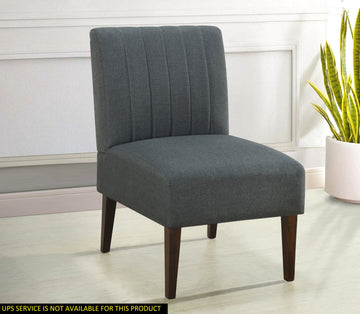 Stylish Comfortable Accent Chair 1Pc Dark Gray Fabric Upholstered Plush Seating Living Room Furniture Armless Chair Dark Gray Primary Living Space Wood
