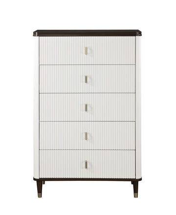 Carena Chest, White & Brown Finish Bd02031 Brown White Wood