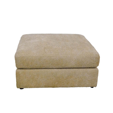 Living Room Ottoman, Soft Linen Fabric Upholstered Ottoman 1 Pc With Thick Padded Cushion, Biege Beige Wood Primary Living Space Medium Soft Backless Solid Beige Contemporary,Modern Cube Armless Wood Fabric