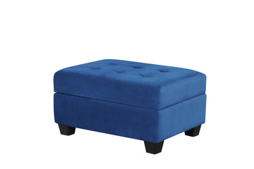 Omega Velvet Upholstery Contemporary Ottoman With Storage Made With Wood Navy Wood Primary Living Space Solid Blue Tufted Navy Velvet Velvet Medium Soft Contemporary Rectangle Internal Storage Wood Velvet
