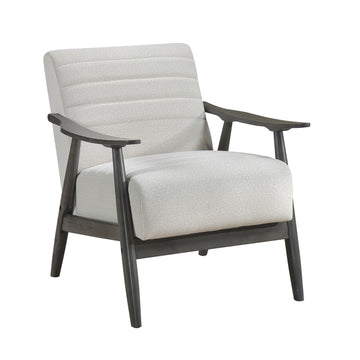 Casual Transitional Accent Chair 1Pc Pearl Hued Fabric Upholstery Dark Gray Frame Solid Wood Living Room Furniture Off White Casual,Transitional Solid Wood