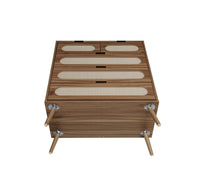 5 Drawer Cabinet, Accent Storage Cabinet, Suitable For Living Room, Bedroom, Dining Room, Study Walnut Mdf