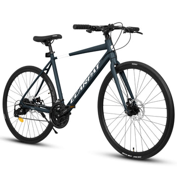 A28320 700C Ecarpat Road Bike, 24 Speed L Twoo Disc Brakes, Light Weight Aluminum Frame ,Racing Bike City Commuting Road Bicycle For Men Women Dark Blue Aluminium