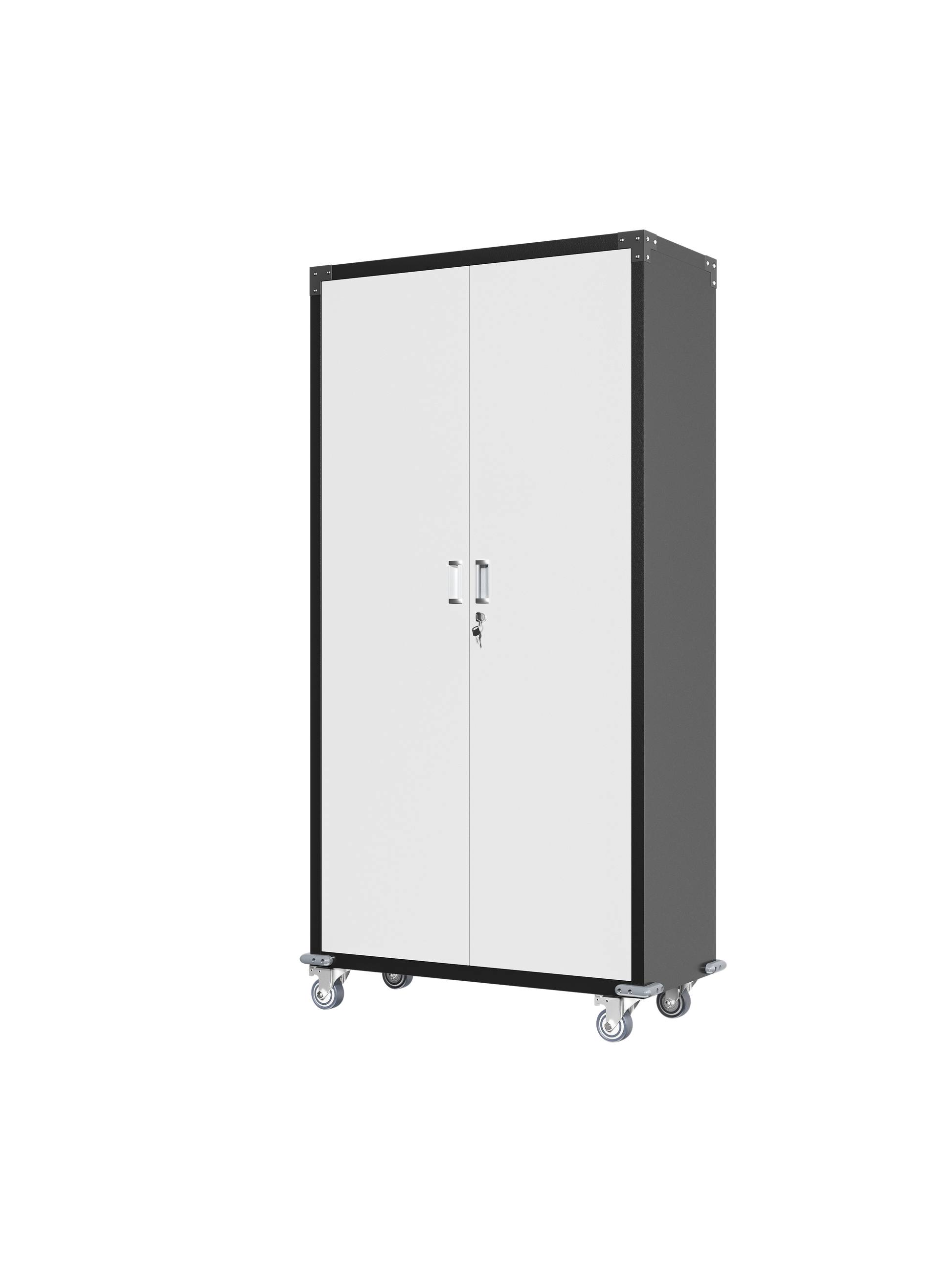 Garage Storage Cabinets With Locking Doors And 4 Adjustable Shelves Black White Metal