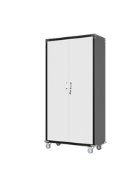 Garage Storage Cabinets With Locking Doors And 4 Adjustable Shelves Black White Metal