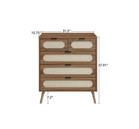 5 Drawer Cabinet, Accent Storage Cabinet, Suitable For Living Room, Bedroom, Dining Room, Study Walnut Mdf