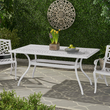 Phoenix Rectangle Table White Aluminium