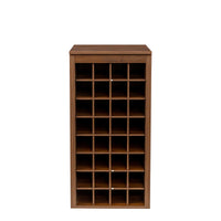 Brown Walnut Color Modular 32 Wine Bar Cabinet Buffet Cabinet Walnut Brown Mdf