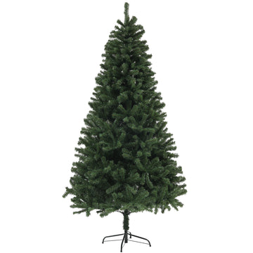 Homcom 7.5Ft Artificial Christmas Tree, Xmas Tree With 1346 Branch Tips, Auto Open, Holiday D Cor With Steel Base For Home Office, Green Green Steel