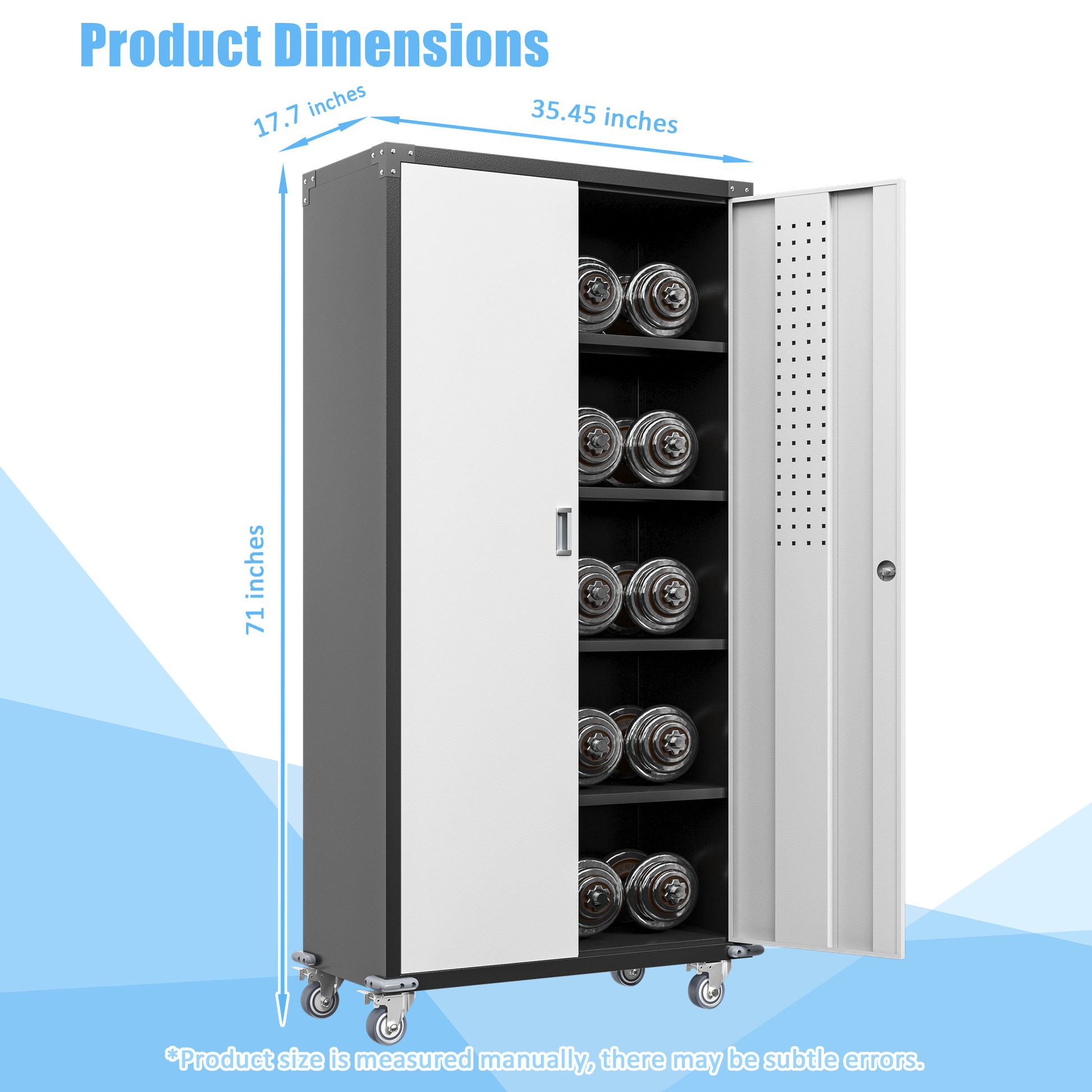 Garage Storage Cabinets With Locking Doors And 4 Adjustable Shelves Black White Metal