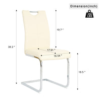 Modern Simple Table With A Glass Round Table And Six Chairs. Transparent Tempered Glass Table Top, Electroplated Table Legs, Bow Chair Legs Set Of 7 Light Yellow Round Glass Metal