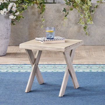 Side Table Light Grey Wood