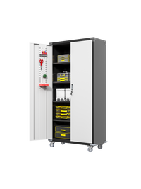 Garage Storage Cabinets With Locking Doors And 4 Adjustable Shelves Black White Metal