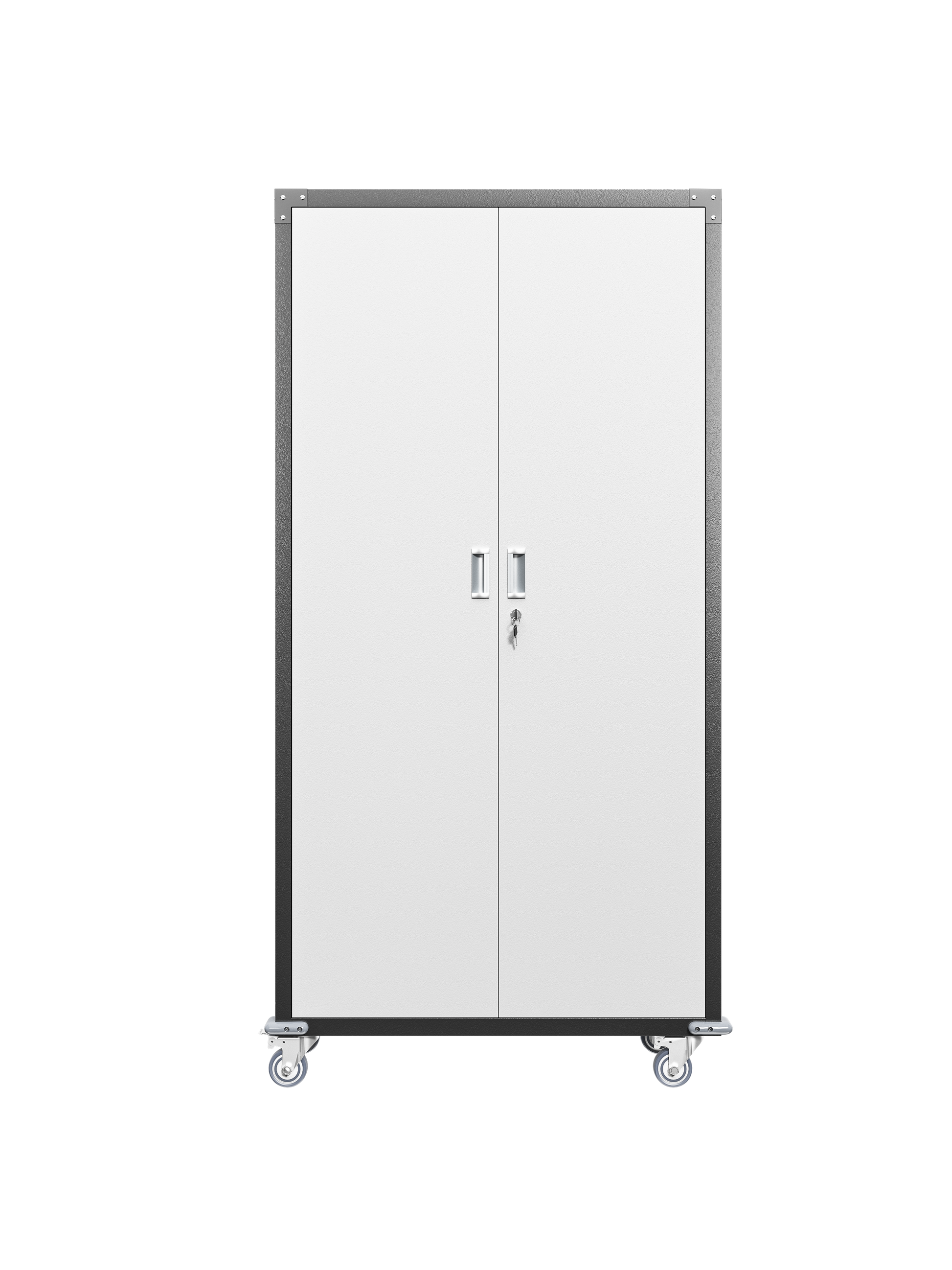 Garage Storage Cabinets With Locking Doors And 4 Adjustable Shelves Black White Metal