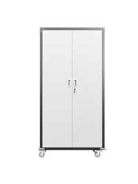 Garage Storage Cabinets With Locking Doors And 4 Adjustable Shelves Black White Metal