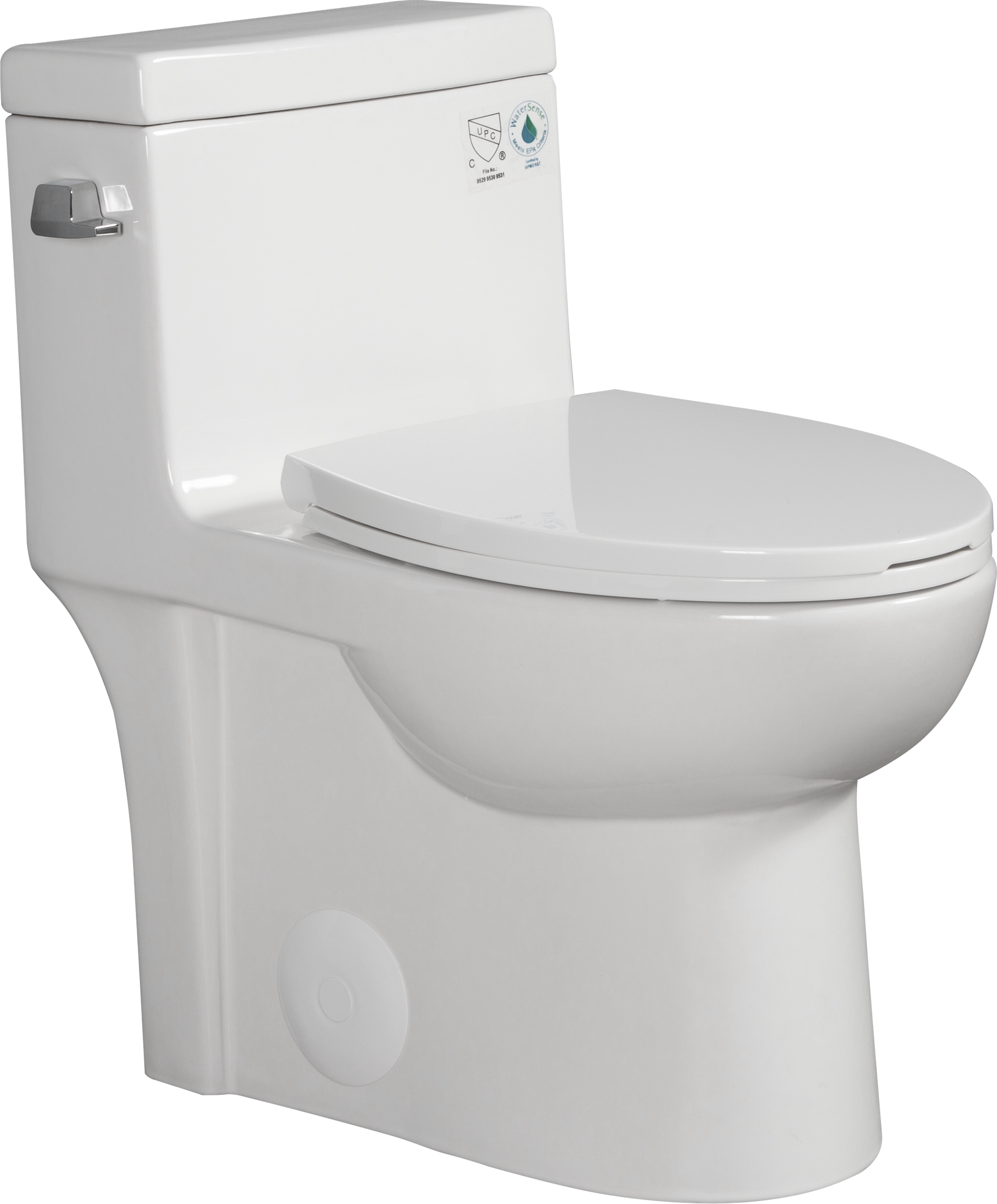 1.28 Gpf One Piece Toilet Single Flushwater Saving Elongated Comfort Height Floor Mounted, Soft Closing Seat, 1000 Gram Map Flushing Score Toilet, Gloss White 23T03 Gw White Ceramic