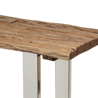 Console Table Natural Wood Metal