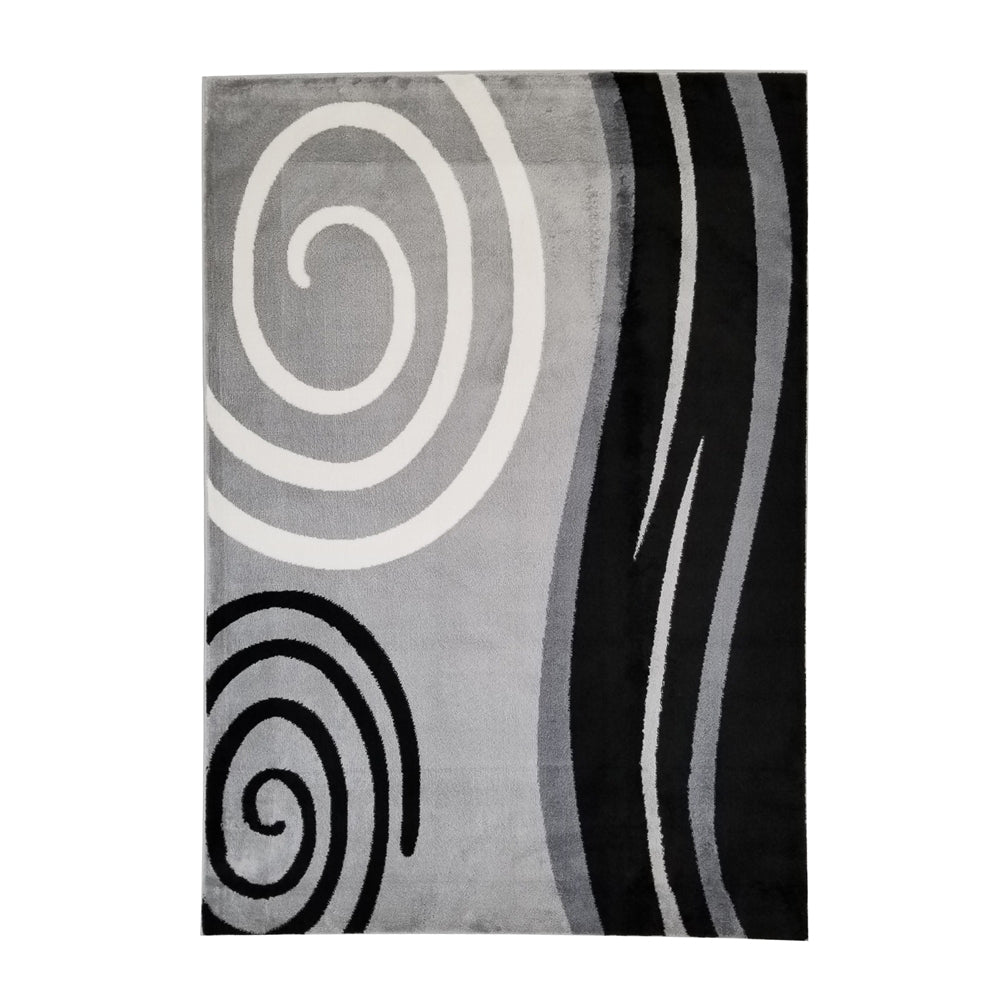 Jersey Area Rugs, Carpets For Livingroom, 5X7 Area Rugs ,045 Black Grey Rectangle 5&7 Black Gray Contemporary Abstract Polypropylene