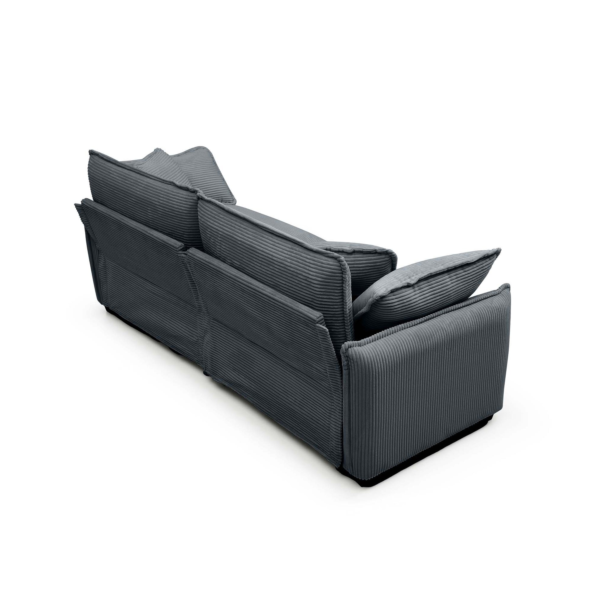 Modern Living Room Sofa 3 Pieces Set, Two 2 Seater Sofas And One 3 Seater Sofas, Upholstery Large Deep Seat Sofa With Sofat Cushion And Pillowss,Grey Corduroy Grey Corduroy 7 Seat