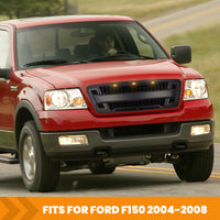 Grille For 2004 2008 Ford F150 With Led Lights Black Abs