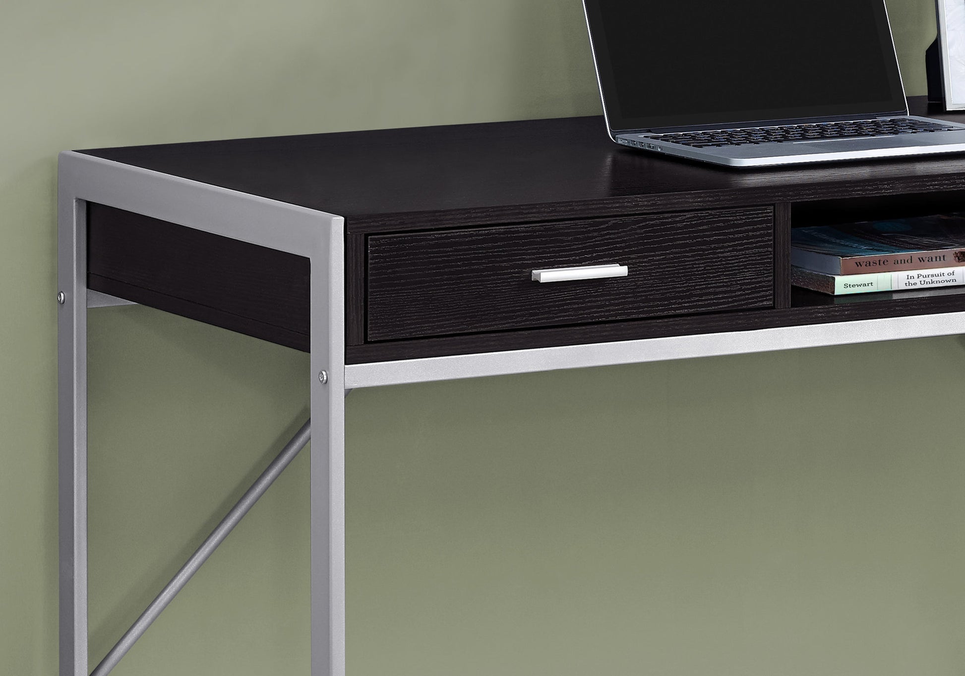 Computer Desk, Home Office, Laptop, Storage Drawers, 48"L, Work, Brown Laminate, Grey Metal, Contemporary, Modern Espresso Mdf