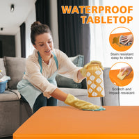 4Ft Orange Portable Folding Table Indoor&Outdoor Maximum Weight 135Kg Foldable Table For Camping Orange Garden & Outdoor Iron Plastic