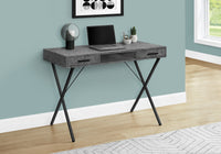 Computer Desk, Home Office, Laptop, Left, Right Set Up, Storage Drawers, 42"L, Work, Grey Laminate, Black Metal, Contemporary, Modern Grey Particle Board