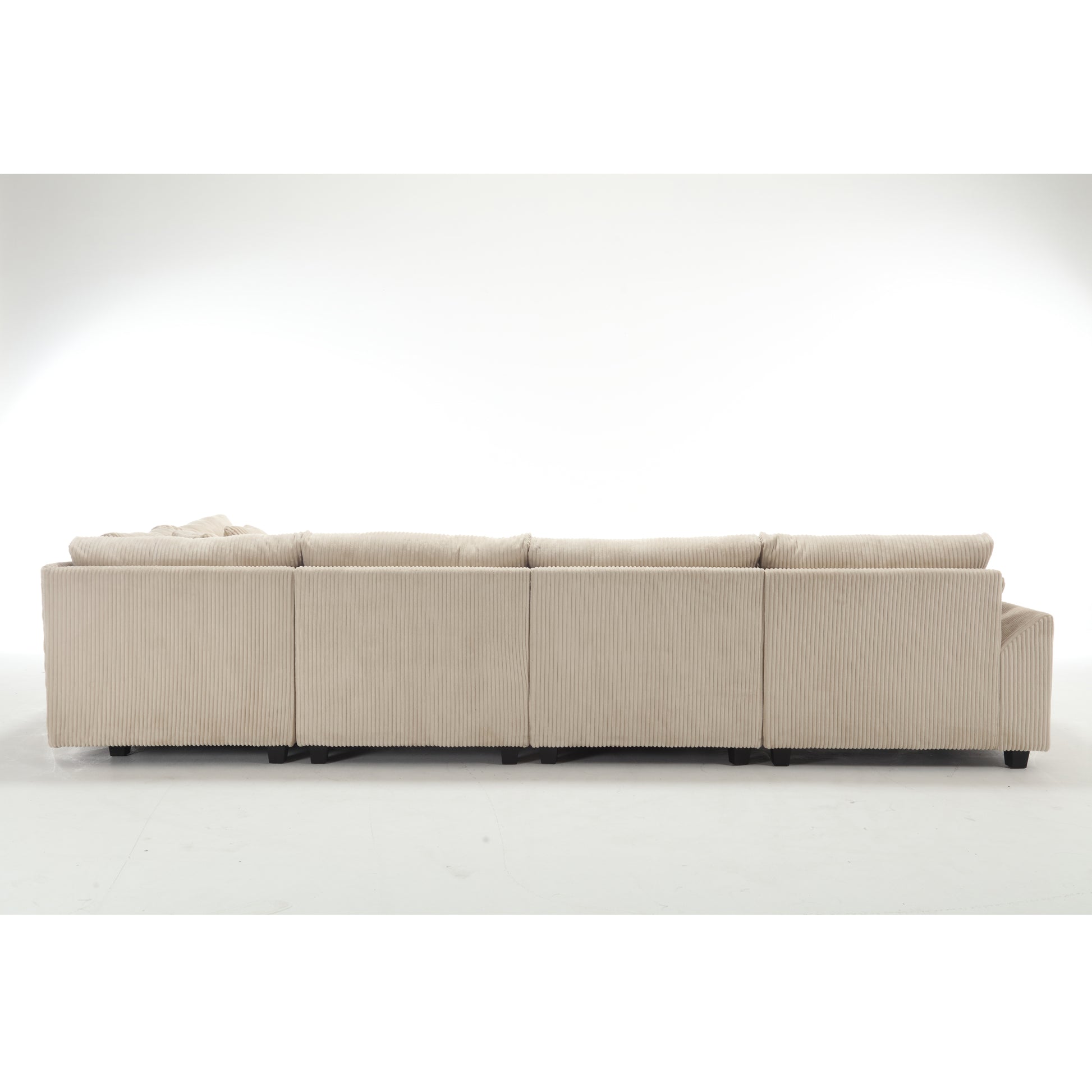 Arrival Oversized Modular Sectional Sofa, Convertible Sectional Sofa, Corduroy For Living Room, Beige Beige Fabric 5 Seat