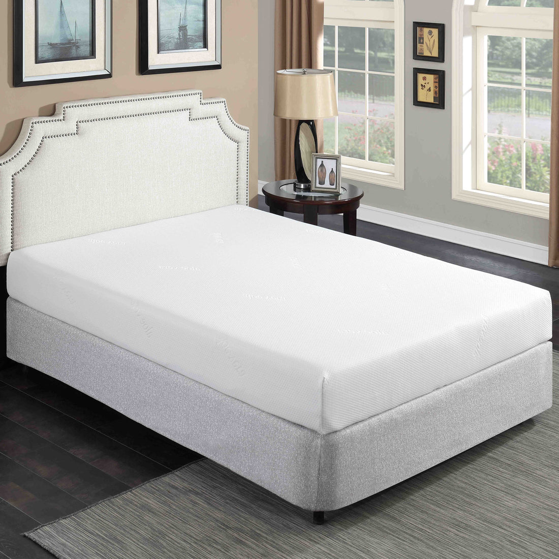 Plush 8 In. Medium Gel Memory Foam Mattress For Full Size Bed In A Box Withaloe Vera Cover, White White Bedroom Modern Memory Foam Polyester Full