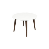 Paloma Dining Table White Brown,White Seats 4 Brown Dining Room Mid Century Modern Oval Solid Wood