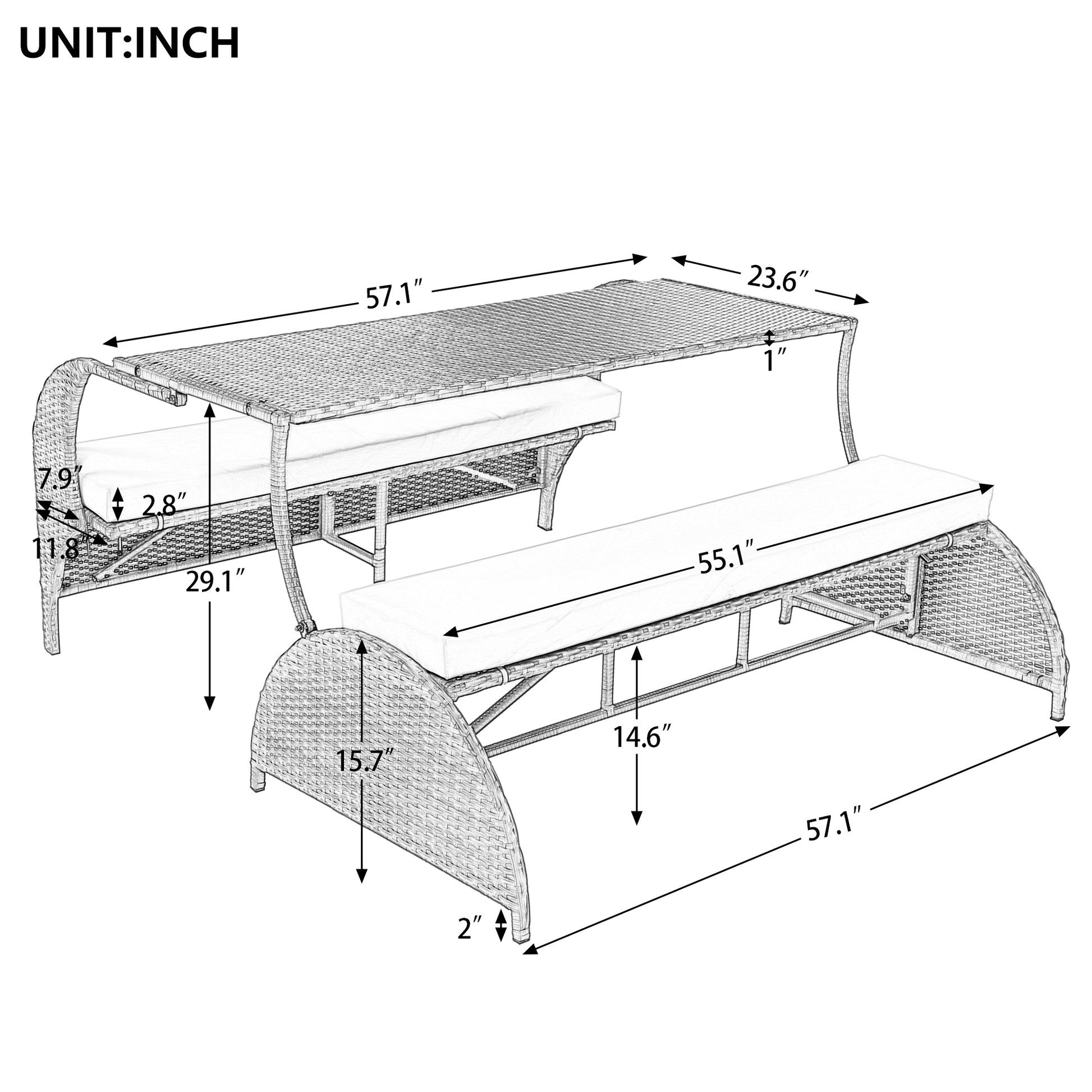 Versatile Outdoor Seat That Converts To Four Seats And A Table, Suitable For Gardens And Lawns Blue Hdpe