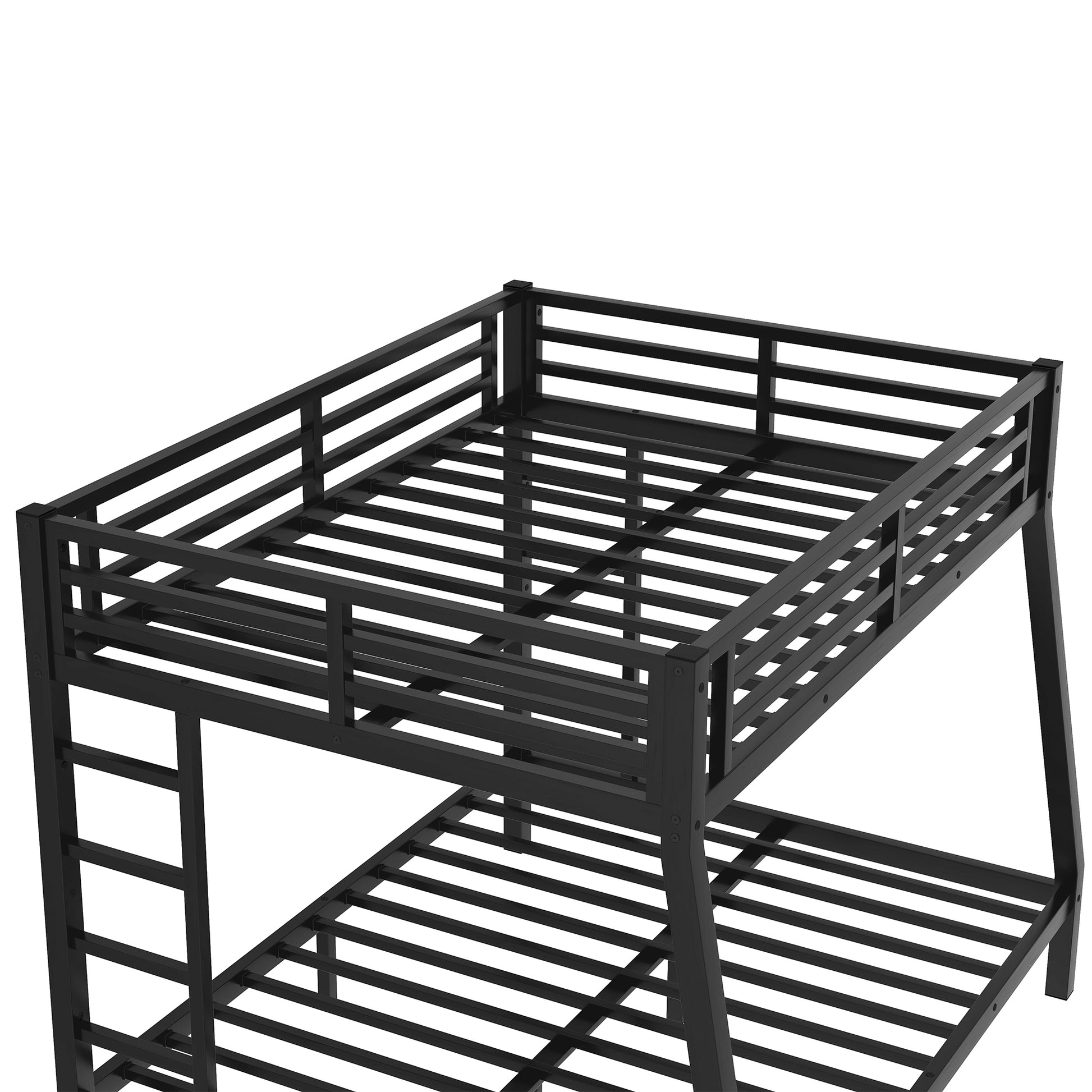 Metal Full Xl Over Queen Bunk Bed For Teens And Adults,Space Saving Noise Reduced No Box Spring Needed, Old Sku W1307S00020 Black Metal