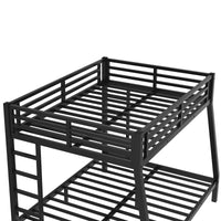 Metal Full Xl Over Queen Bunk Bed For Teens And Adults,Space Saving Noise Reduced No Box Spring Needed, Old Sku W1307S00020 Black Metal