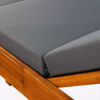 Gray Broadway Ian Chaise Lounge Cushion Triple Folds Gray Waterproof Fabric