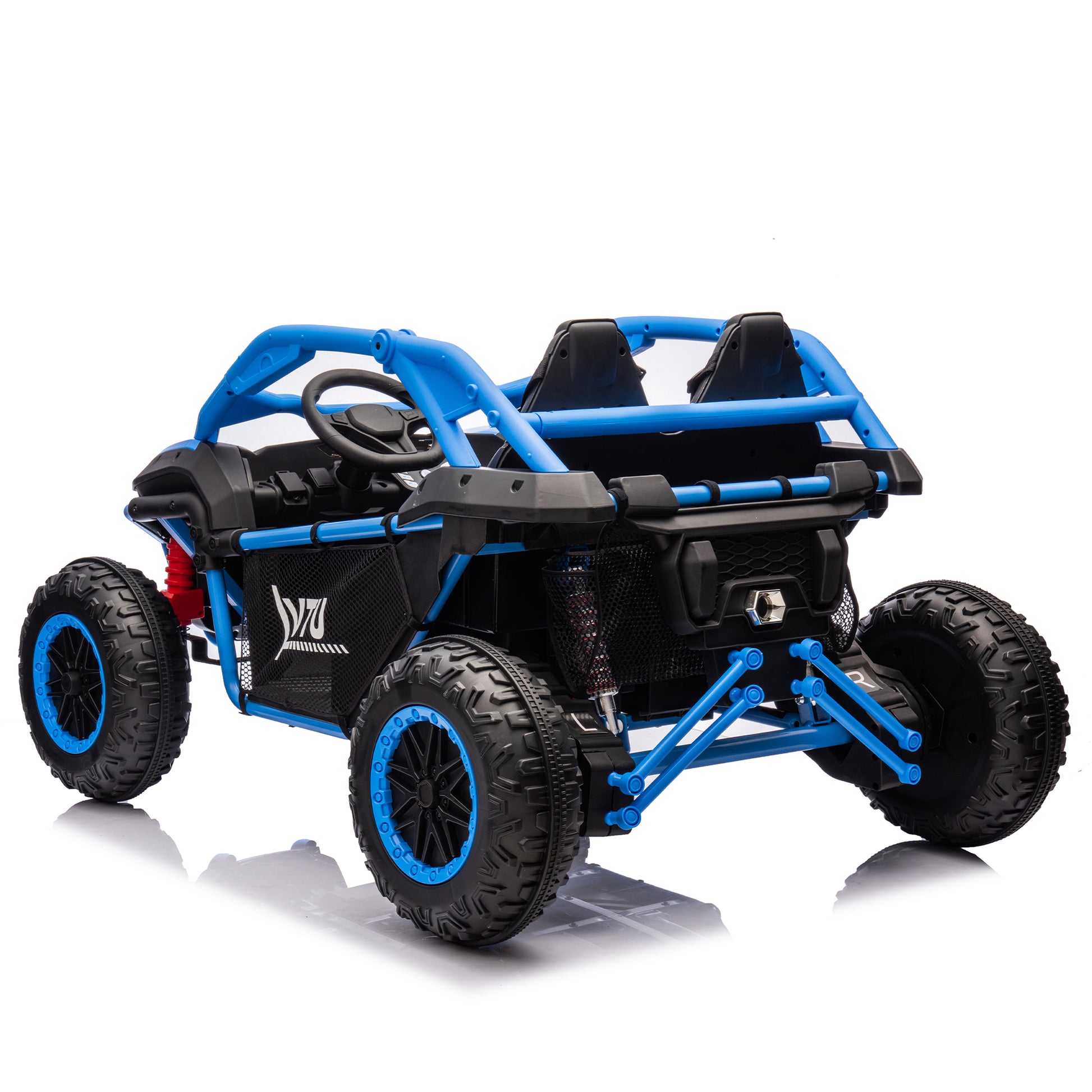 24V Two Seater Kids Ride On Utv W Parents Control,20In Seat Width,400W Super High Power,Four Wheel Suspension,Bluetooth,Mp3,Usb,Led Light,Horn,Rear Storage Space,Speeds 3.73 4.97Mph For Kids Aged 3