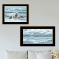 "Steadfast In The Waves" Framed Wall Art For Living Room, Wall Art Print For Home Decor, Bedroom Wall Art By Georgia Janisse Multicolor Wood Paper