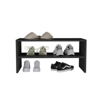 Stackable Shoe Rack Howard, Bedroom, Black Black Modern Engineered Wood