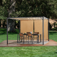 Westray Steel 9.5 X 9.5 Ft. Gazebo Beige Iron