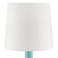 17.25" Tall "Cheru" Modern Mid Century Touch On Table Lamp, Powder Green Green Metal