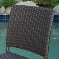 Outdoors Dark Brown Wicker Barstools Set Of 2 Dark Brown Garden & Outdoor Wicker