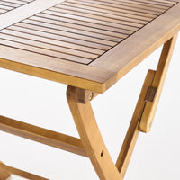 Positano 25 Inch Foldable Bistro Table Natural Acacia Wood