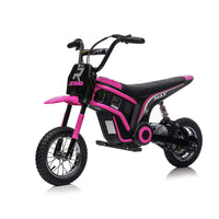 24V14Ah Kids Ride On 24V Electric Toy Motocross Motorcycle Dirt Bike Xxl Large,Speeds Up To 14.29Mph,Dual Suspension, Hand Operated Dual Brakes, Twist Grip Throttle, Authentic Motocross Bike Geometry Pink Polypropylene